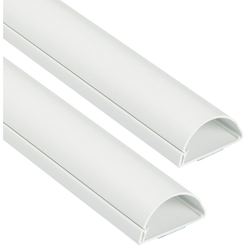 foto del prodotto 50x25mm moulure d corative en demi cercle 1m5025w 2pk goulotte lectrique cache c ble 2 x 1m longeurs, blanc d line
