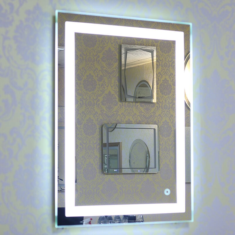 foto del prodotto 50x70 cmspecchio da bagno con led illuminazione,interruttore touch,luce bianca fredda haloyo