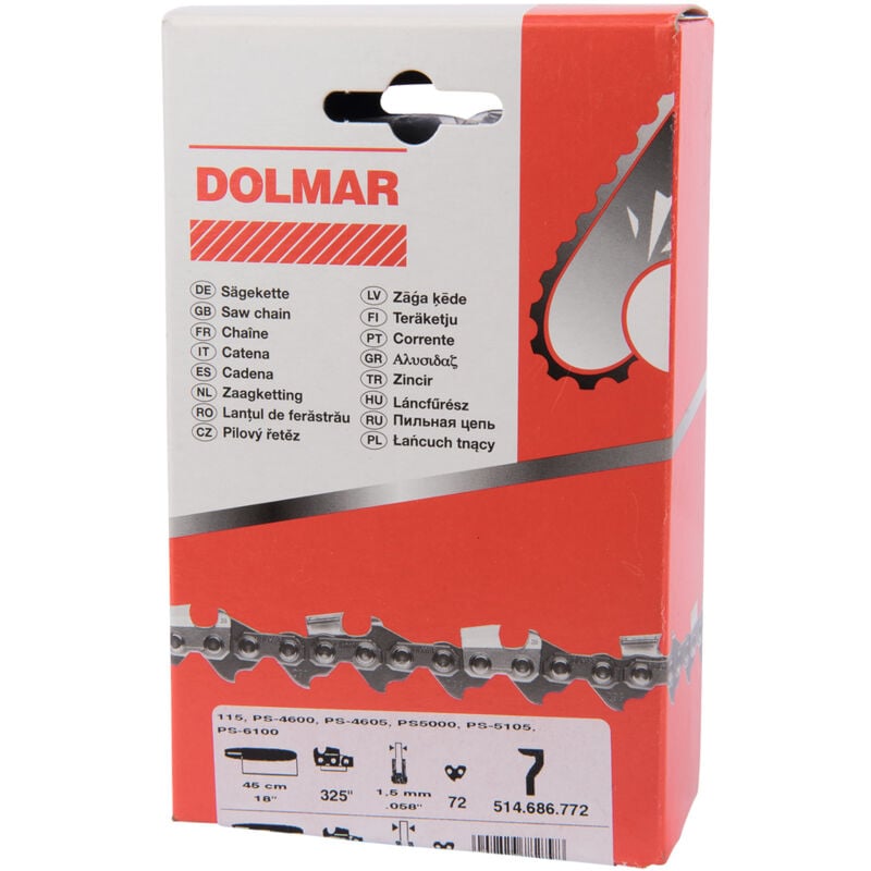 foto del prodotto 514686772 catena powermatch 18 45cm 72 maglie 0,325 1,5mm dolmar