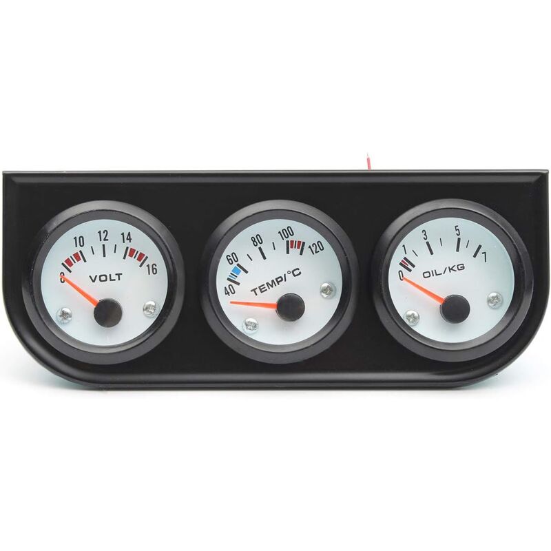 foto del prodotto 52mm lunetta nera voltmetro acqua termometro manometro olio lablanc