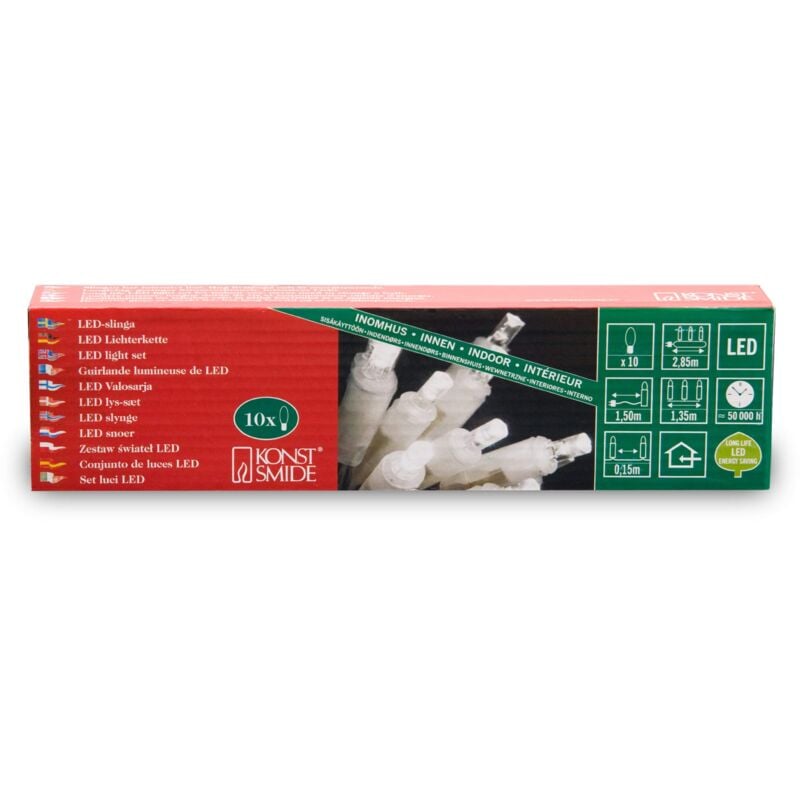 foto del prodotto 5300 103 catena di miniled 10 diodi bianchi caldi 230v cavo trasparente konstsmide