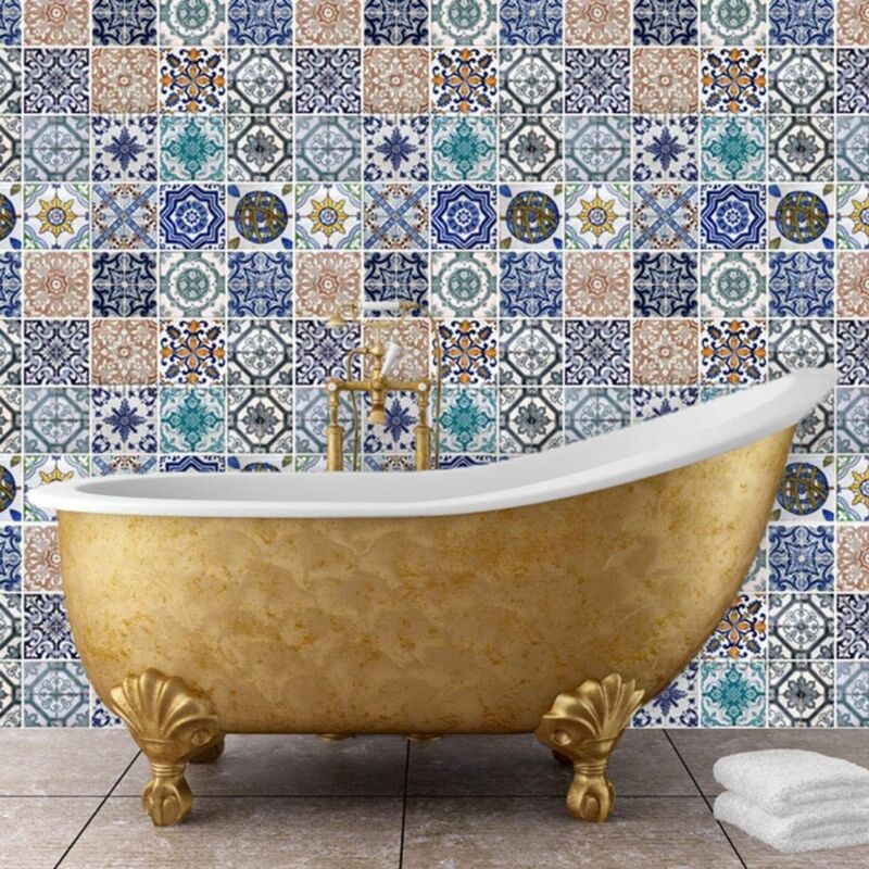 foto del prodotto 54 x 54 cm, walplus adesivi da parete, motivo mosaico di piastrelle patterns , rimovibile, in vinile, arte murale, decorazione per soggiorno, camera