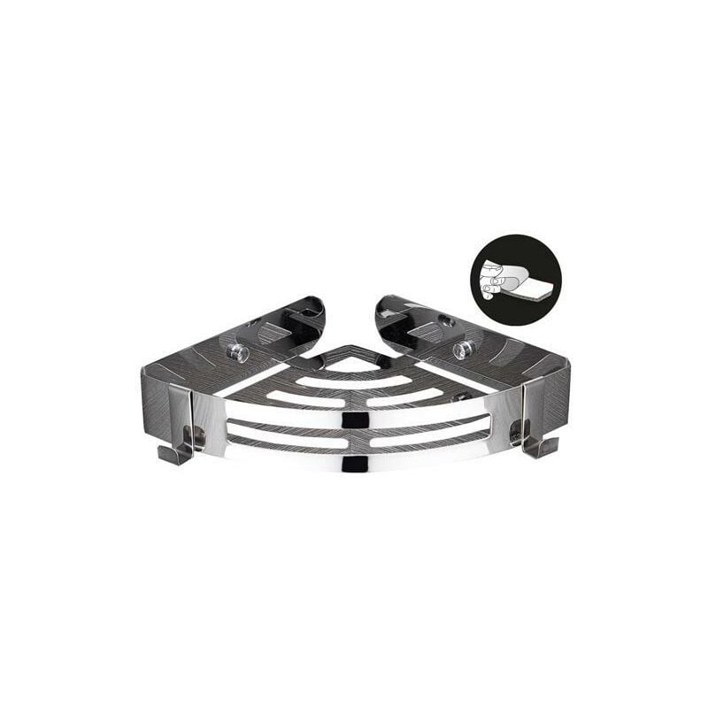 foto del prodotto 5421330 cestello angolare bagno, colore inox con effetto specchio, autoadesivo resistente o con viti, metallo, multicolour, one size maurer