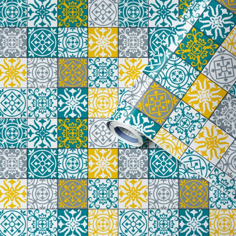 foto del prodotto 54933 pellicola adesiva decorativa per mobili, in pvc, senza ftalati, 160 m spessore 0,16 mm , motivo cemento, multicolore, 45 cm x 2 m venilia