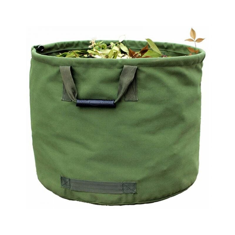foto del prodotto 54x45cm verde 125l heavy duty garden bag con manici, militare canvas leaf collector bag