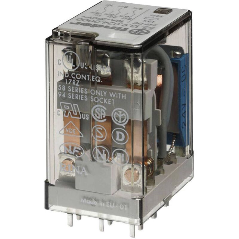 foto del prodotto 55.13.8.230.0000 rel ad innesto 230 v ac 10 a 3 scambi 1 pz. finder