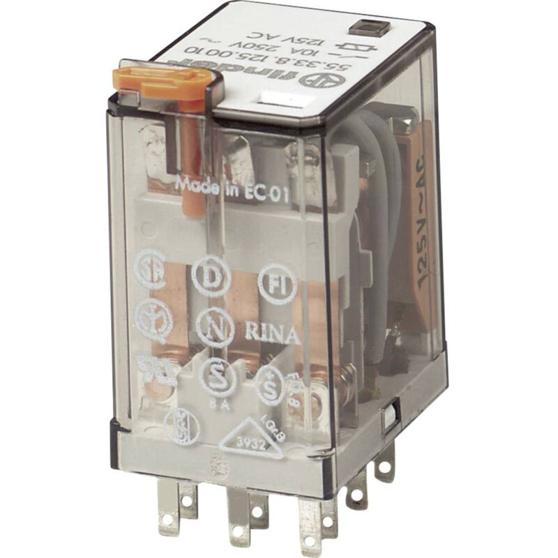 foto del prodotto 55.33.8.012.0010 rel ad innesto 12 v ac 10 a 3 scambi 1 pz. finder