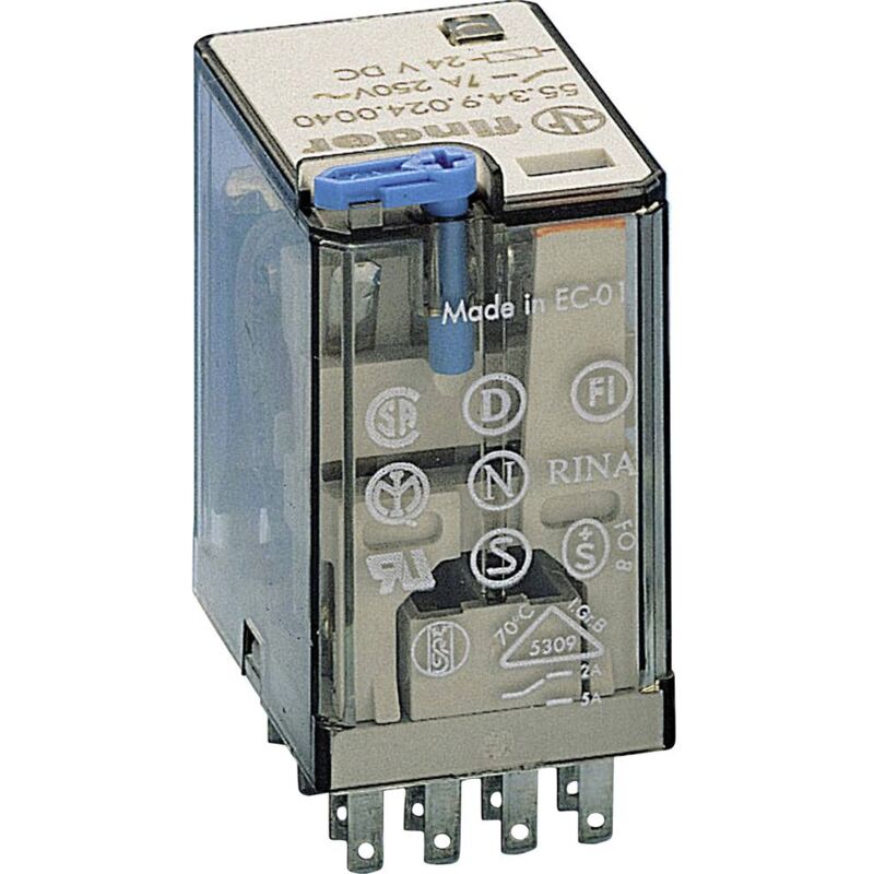 foto del prodotto 55.34.9.110.0090 rel ad innesto 110 v dc 7 a 4 scambi 1 pz. finder