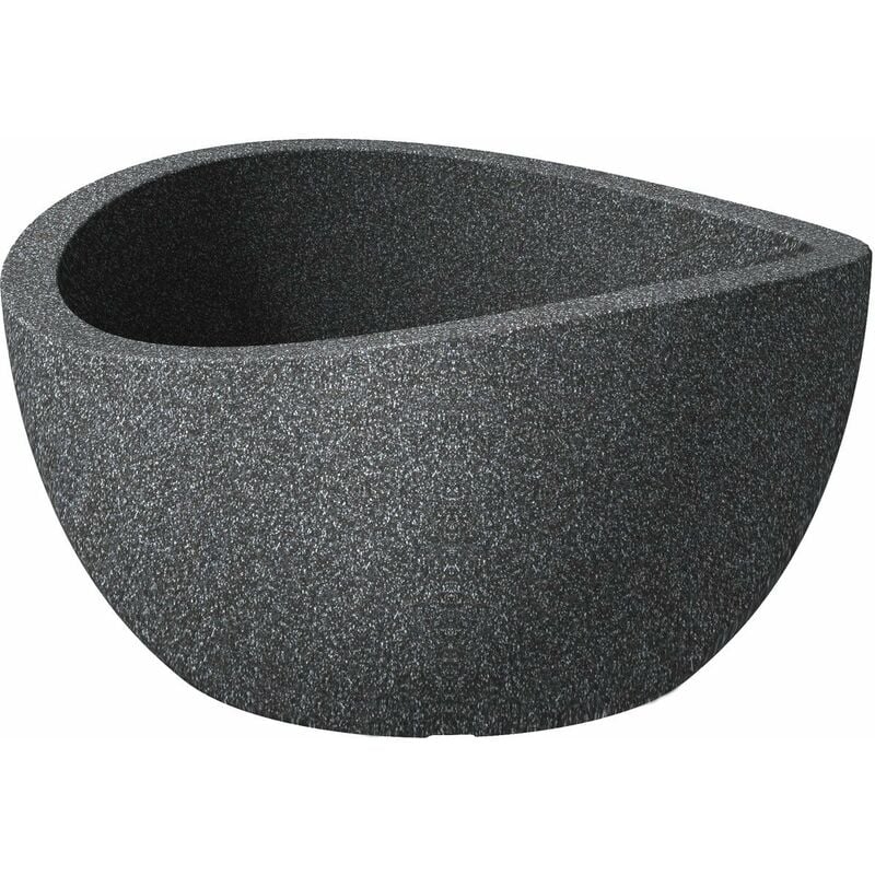 foto del prodotto 55.367 252 40 saluto globe coppa fiori di plastica in granito nero diametro 40 cm scheurich