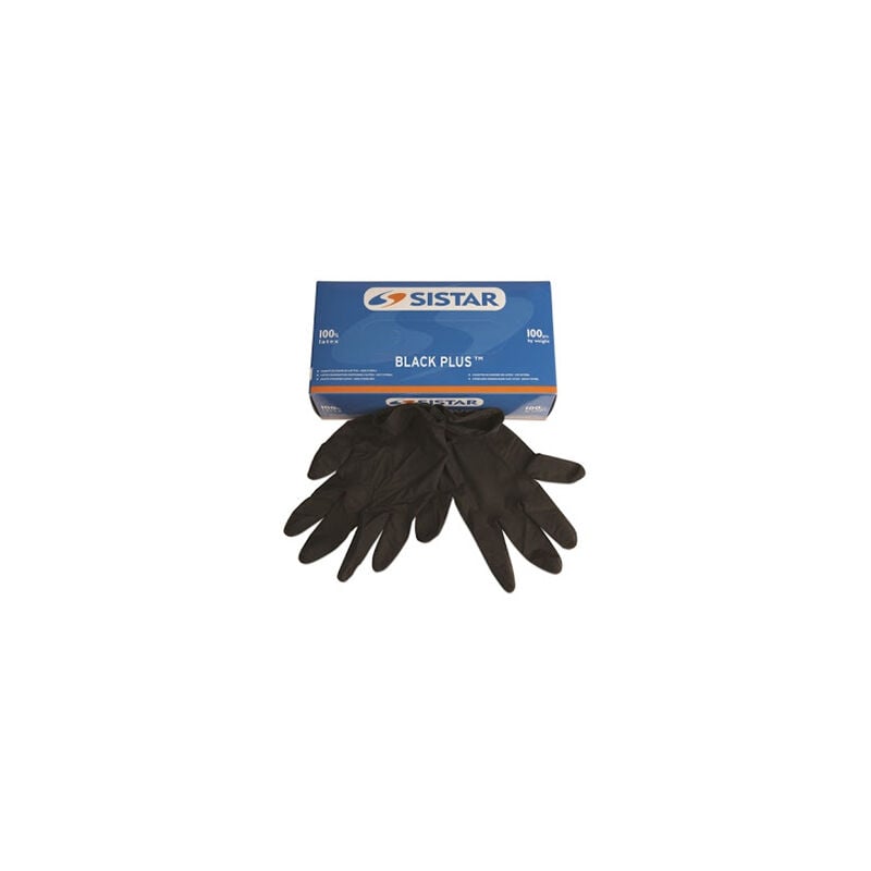 foto del prodotto 551.2755.l black plus guanti monouso lattice nero taglia l sistar