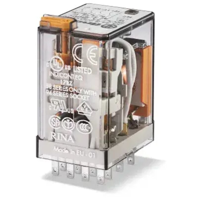 foto del prodotto 553490240040 rel industriale dc 24 v agni pulsante di prova indicatore meccanico finder