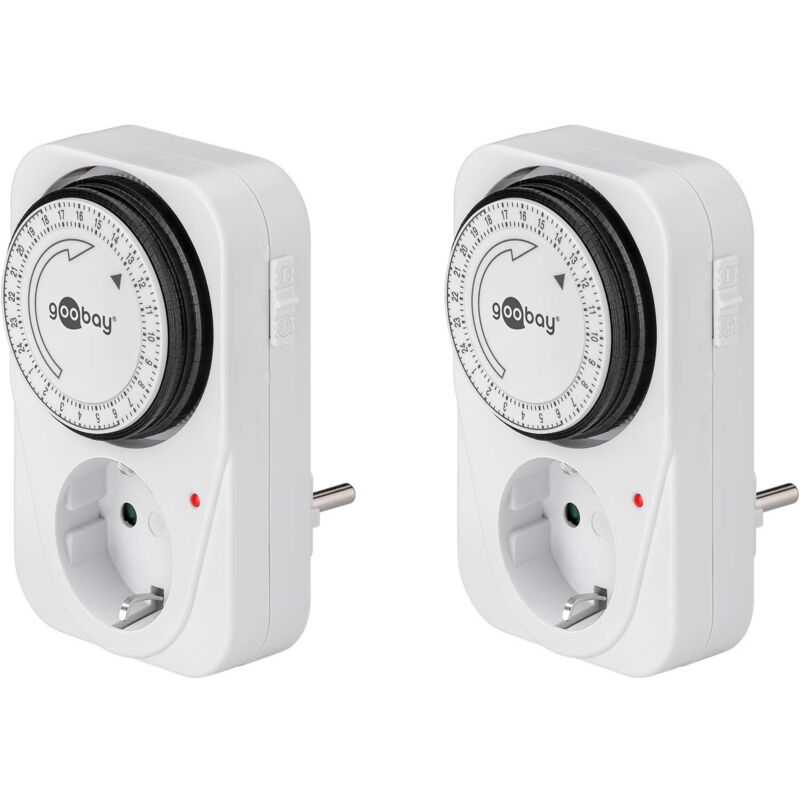foto del prodotto 55538 interruttore orario analogico per interni interruttore orario per prese ciclo di 15 minuti regolabile controllo led set di 2 versione