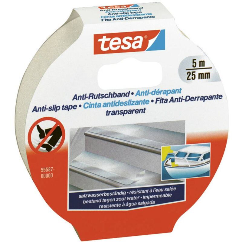 foto del prodotto 55587 00000 11 nastro antiscivolo trasparente l x l 5 m x 25 mm 1 pz. tesa