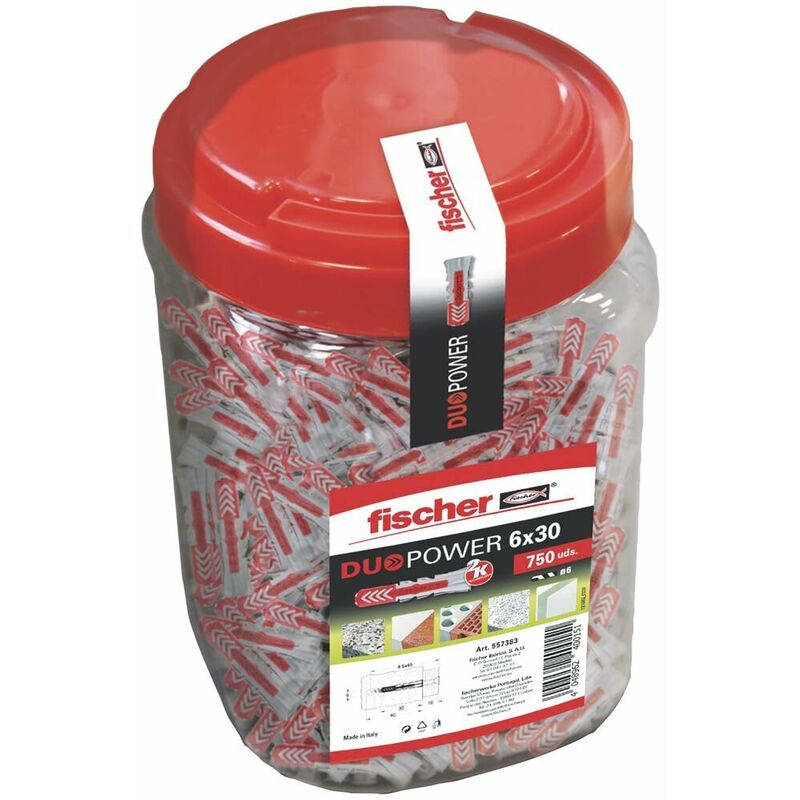 foto del prodotto 557383 tasselli, grigio rosso, 6x30 750uds fischer