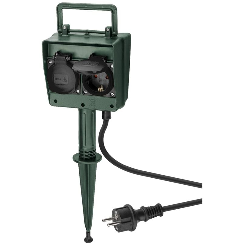 foto del prodotto 55943 presa da giardino a 4 prese, specifica per uso esterno, protezione dagli spruzzi d acqua ip44 versione tedesca goobay