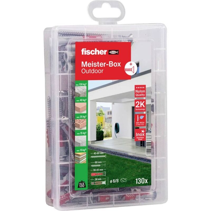 foto del prodotto 561385 scatola assortimento tasselli 130 parti fischer