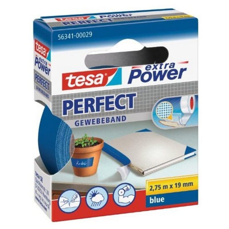 foto del prodotto 56341 00029 nastro telato riparazioni blu 2.75 m x 19 mm tesa