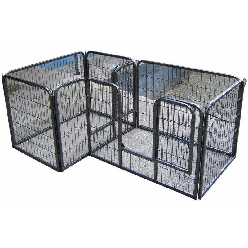 foto del prodotto 5663 1590 recinzione per cuccioli, cani e altri animali, 7 pannelli, modulare bc elec