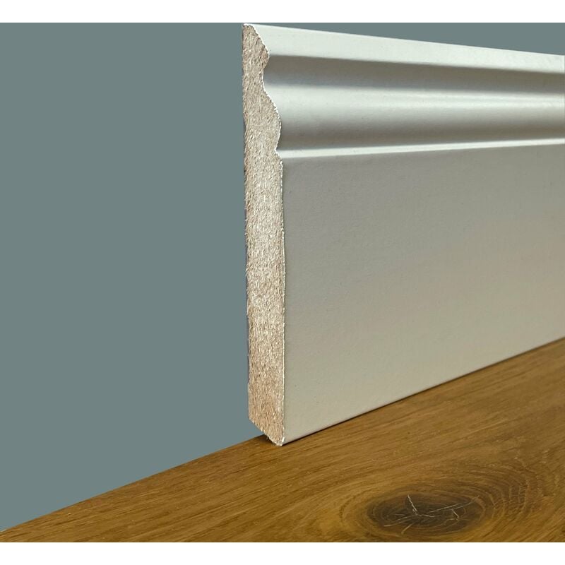 foto del prodotto 57,6ml di battiscopa zoccolino ducale in fibra di legno compatta 120x15 bianco ral 9010