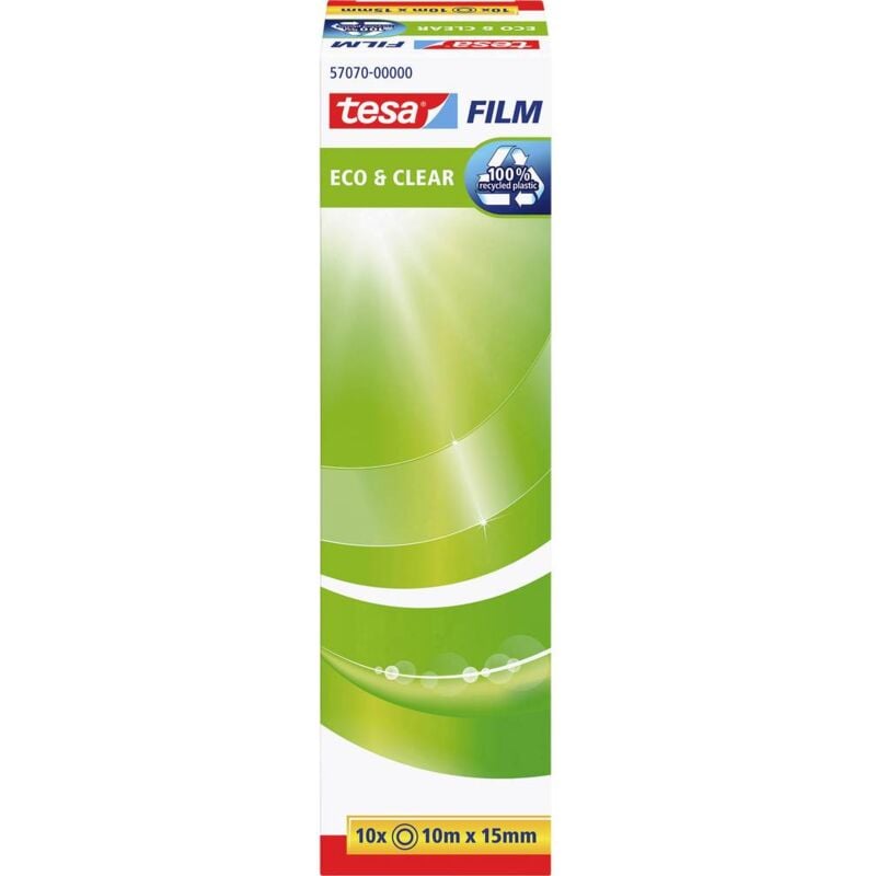 foto del prodotto 57070 00000 01 pellicola adesiva eco clear trasparente l x l 10 m x 15 mm 10 pz. tesa