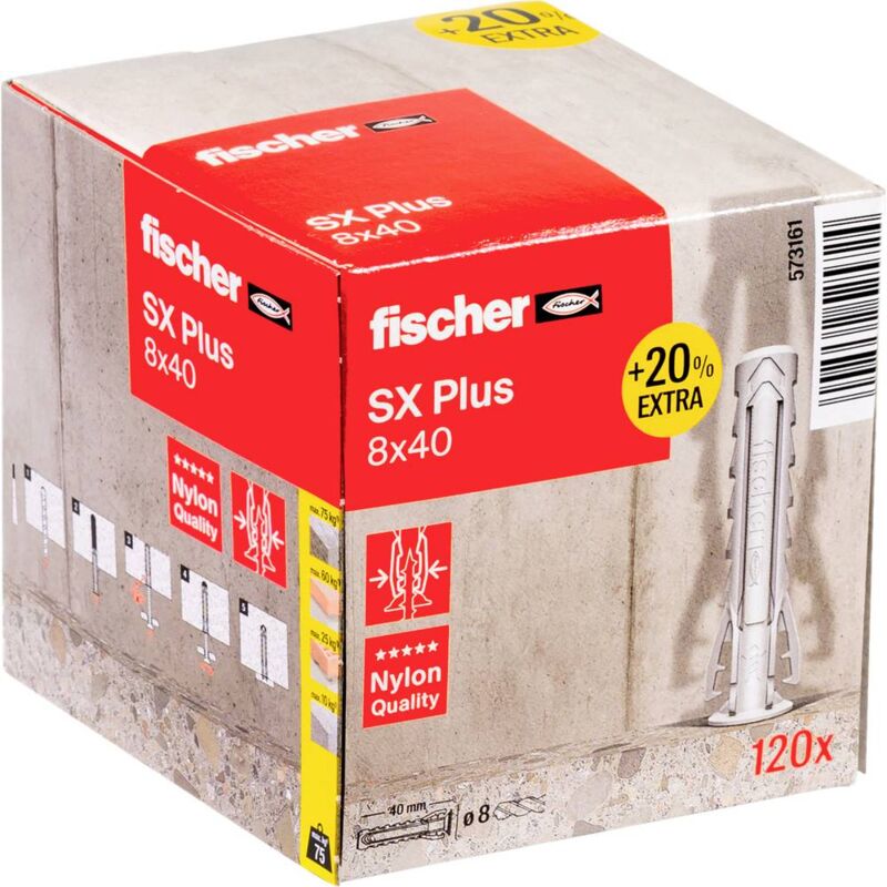 foto del prodotto 573161 sx plus tassello 40 mm 8 mm 120 pz. fischer