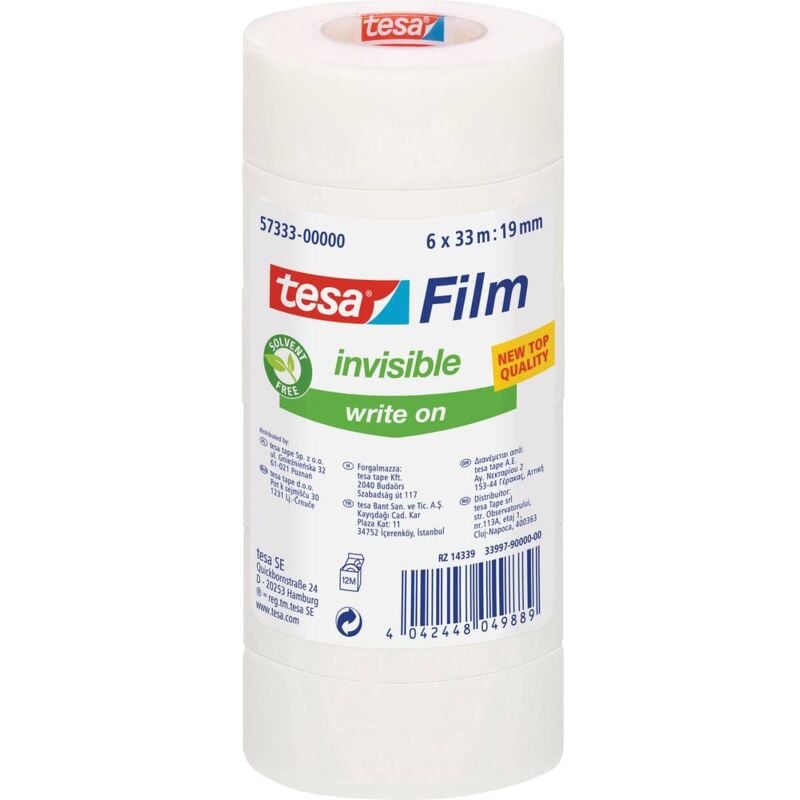 foto del prodotto 57333 00000 03 nastro adesivo film invisible opaco l x l 33 m x 19 mm 6 pz. tesa