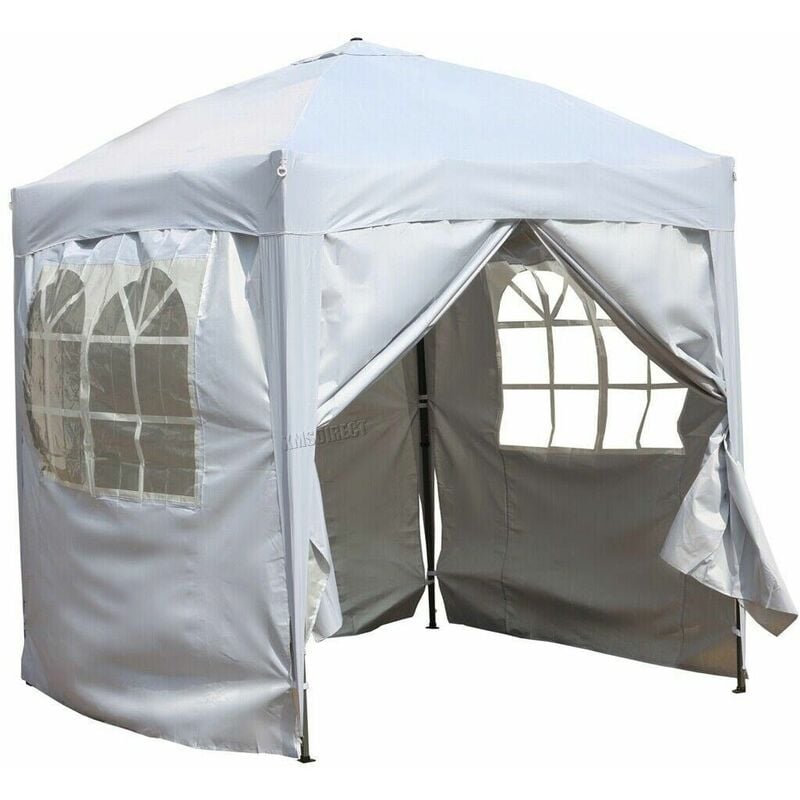 foto del prodotto 578 013 gazebo da giardino pieghevole, garden gazebo, gazebo bianco 2x2m con 4 pareti laterali bc elec