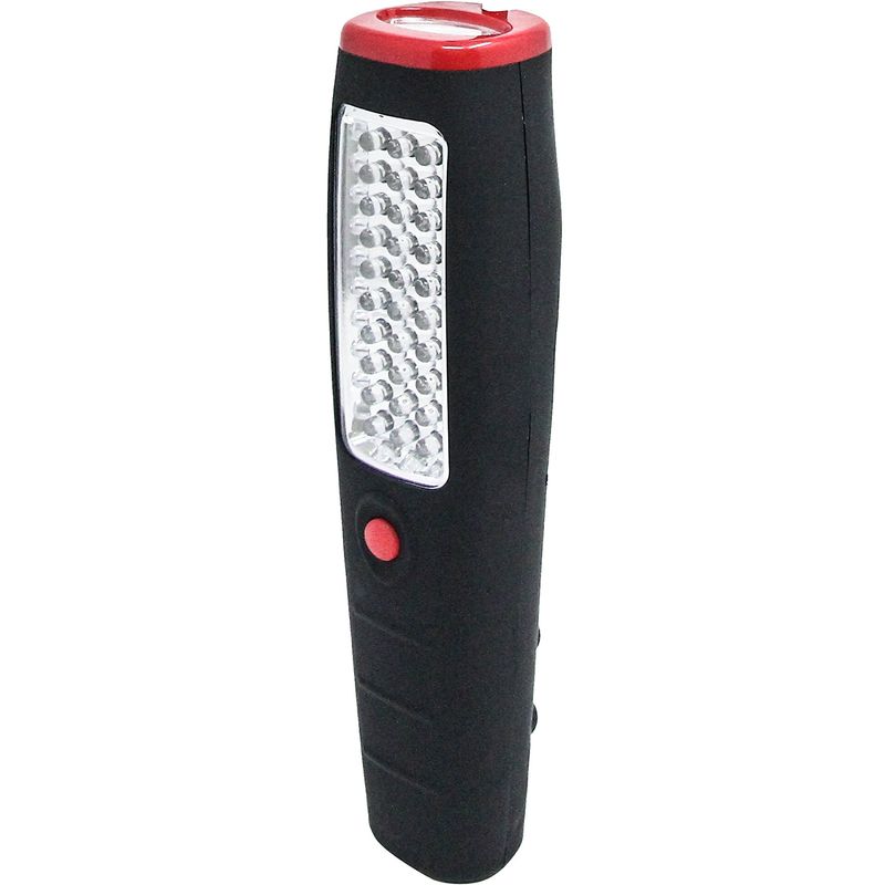 foto del prodotto 58063 torcia da lavoro 30 7 led faro frontale,con gancio e calamita magnetica sul retro, soft touch ergonomica antiscivolo, nero rosso electraline