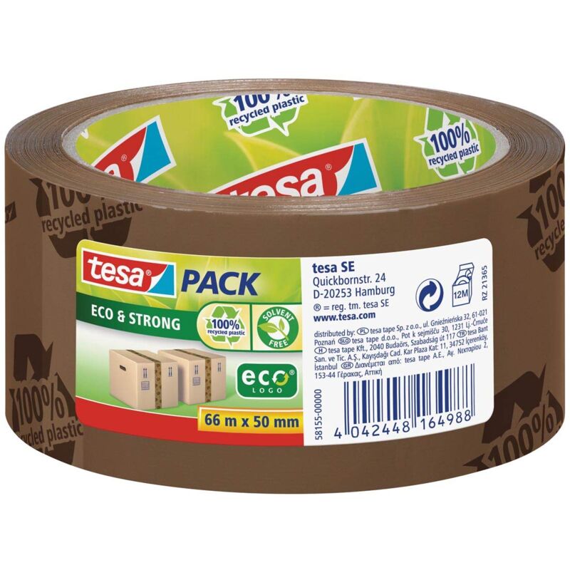 foto del prodotto 58155 00000 00 pack eco strong nastro da imballo adesivo, 66m 50mm, avana tesa