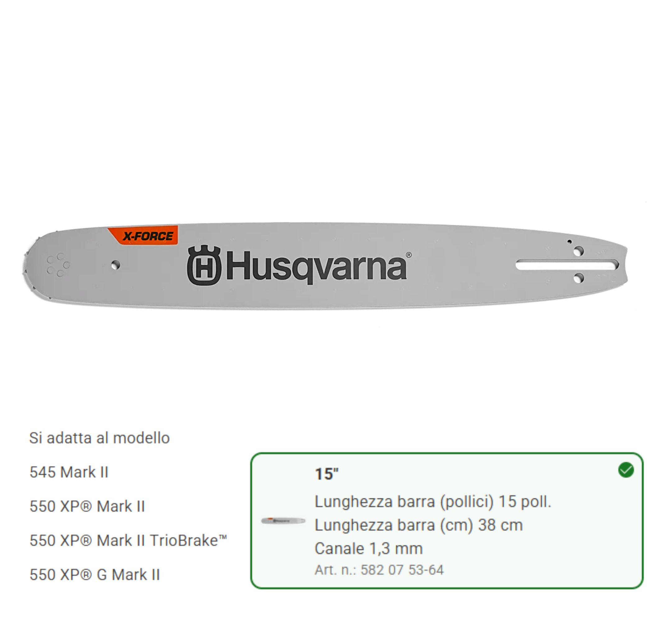 foto del prodotto 582075364 barra 15 .325 quot 1,3mm x force quot 