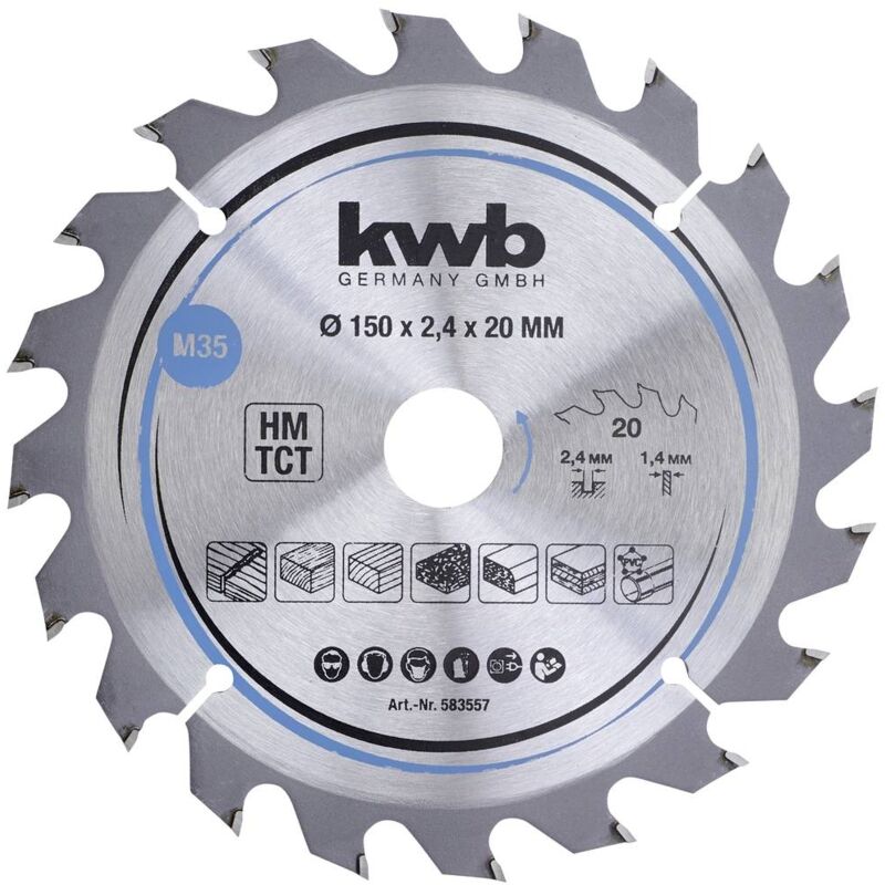 foto del prodotto 583557 lama circolare in metallo duro 150 x 20 mm 1 pz. kwb