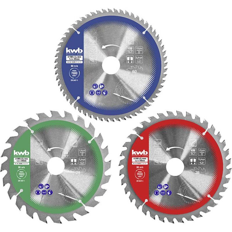 foto del prodotto 584795 kit lame circolari 165 x 16 mm 1 pz. kwb