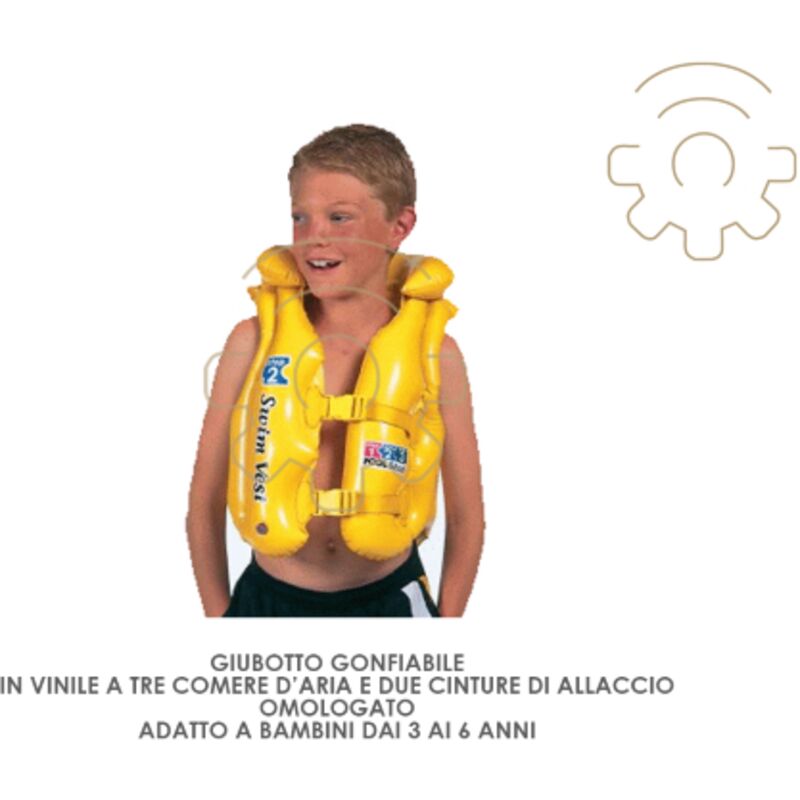 foto del prodotto 58660 giubbotto salvagente gonfiabile in vinile omologato per bambini mare piscina intex