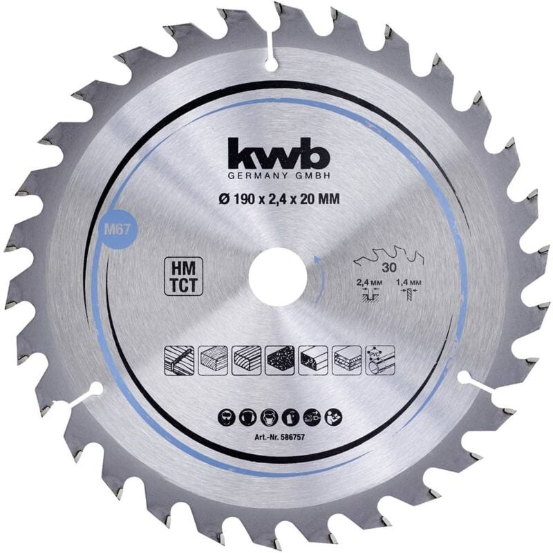foto del prodotto 586757 lama circolare in metallo duro 190 x 20 mm 1 pz. kwb