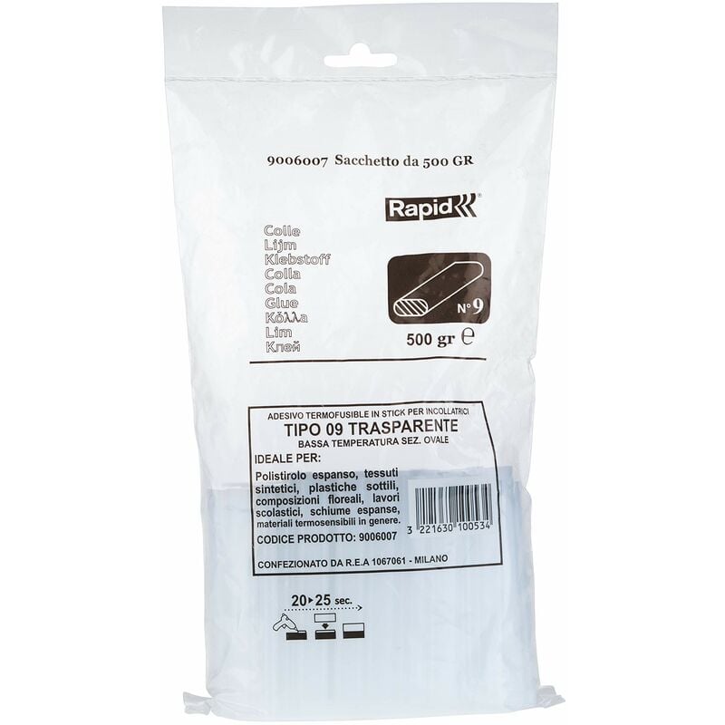 foto del prodotto 59006007 colla oval a bassa temperatura multiuso, trasparente, 500 g - rapid