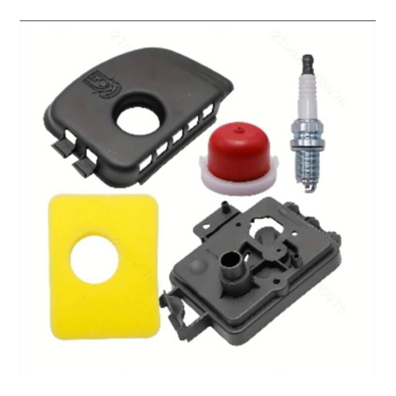 foto del prodotto 595663 base del filtro dell aria, 595660 coperchio del filtro dell aria e filtro in schiuma di ricambio per tosaerba briggs stratton 450e 500e 550e