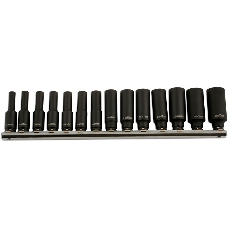 foto del prodotto 5962 set di 14 chiavi a bussola ad impatto lungo, 0,63 cm di diametro laser