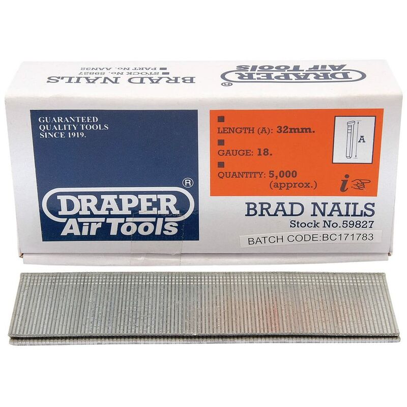 foto del prodotto 59827 32mm brad nails 5000 draper