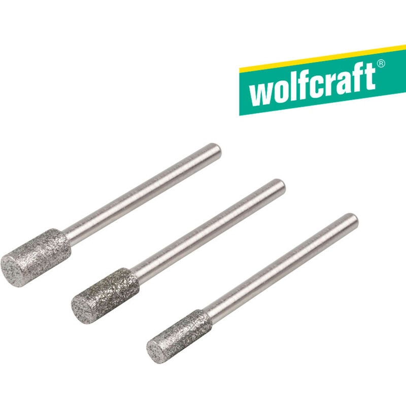 foto del prodotto 5987000 kit di punte diamantate, a forma di cilindro, 3 pz. 1 kit - wolfcraft