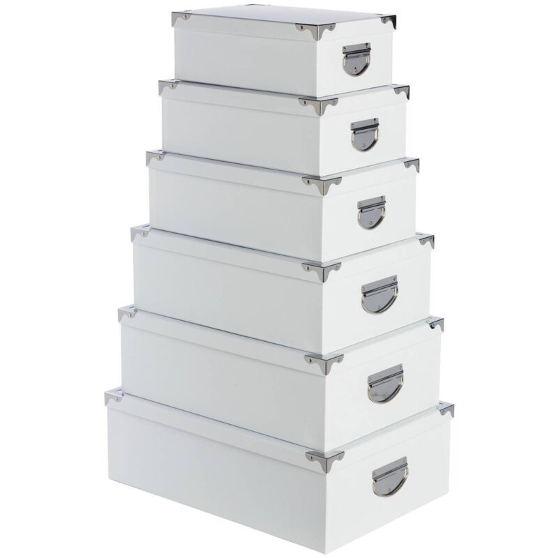 foto del prodotto 5five simply smart 6 scatole angolari in metallo bianco 5five