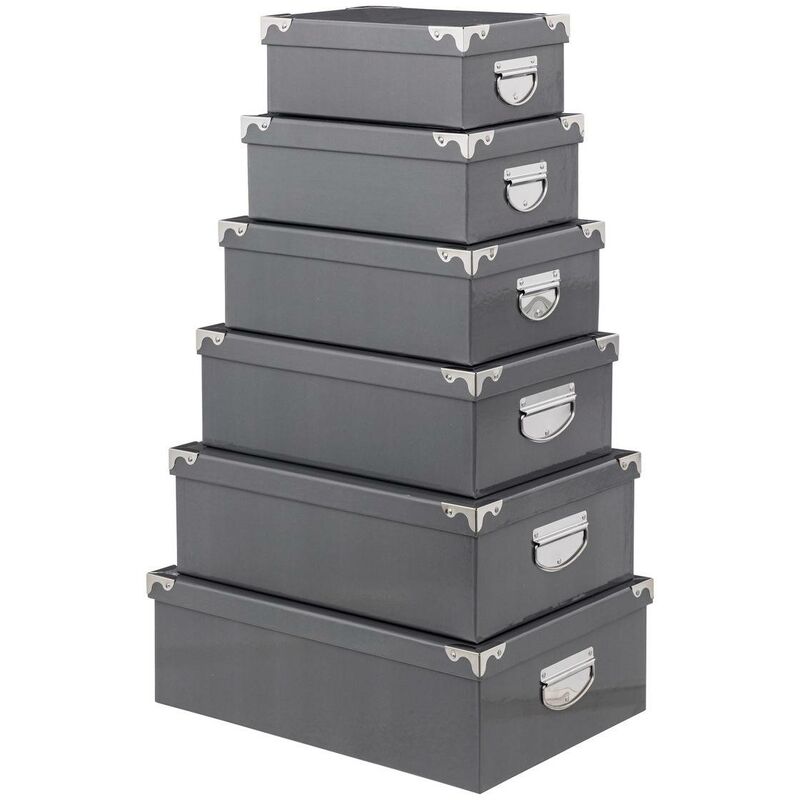 foto del prodotto 5five simply smart 6 scatole angolari in metallo grigio 5five