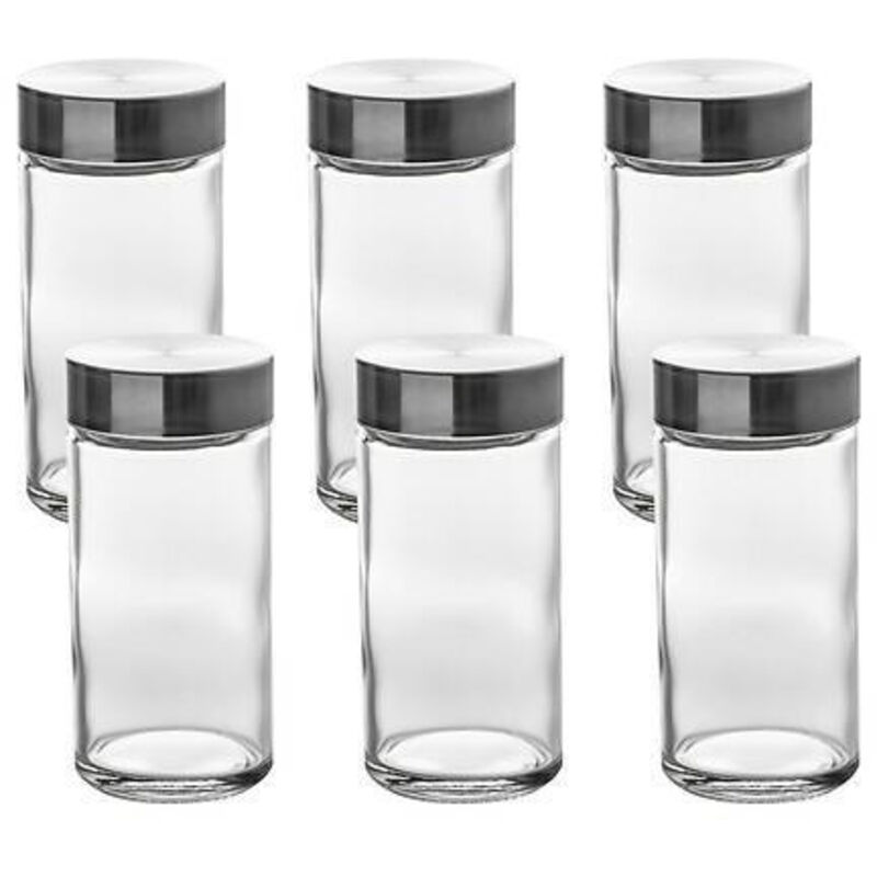 foto del prodotto 5five simply smart 6 vasetti per spezie da 80 ml con coperchio in acciaio inox 5five
