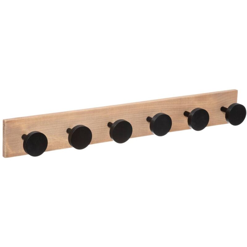 foto del prodotto 5five simply smart appendiabiti 6 teste pino nero 5five