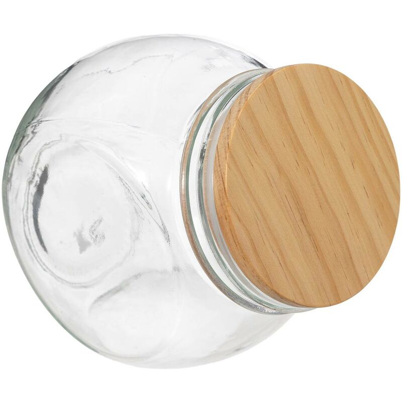 foto del prodotto 5five simply smart - barattolo per caramelle in vetro con coperchio in legno 650ml - 5five