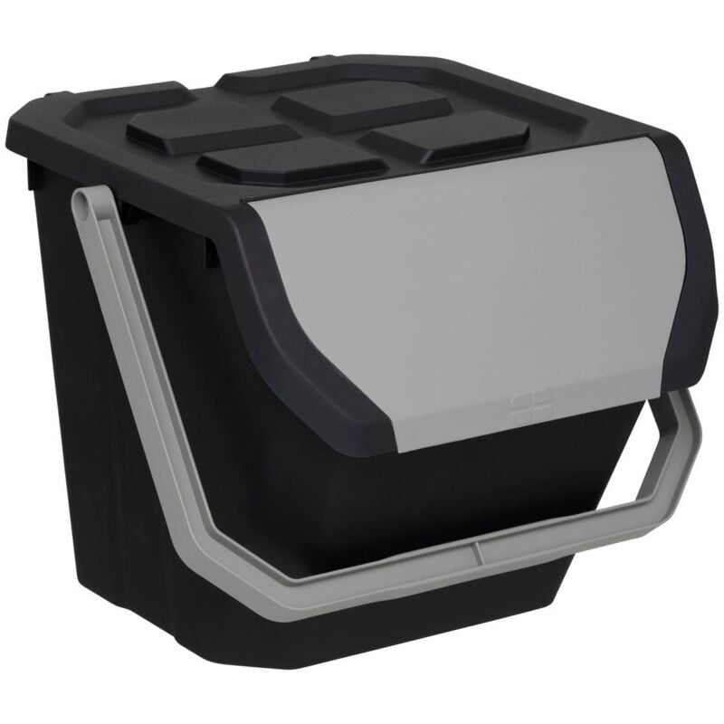 foto del prodotto 5five simply smart bidone per la raccolta differenziata in plastica nera da 24 litri 5five