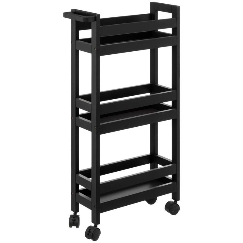 foto del prodotto 5five simply smart - carrello colorama su rotelle, 3 livelli, nero kohl - 5five