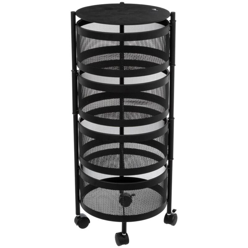 foto del prodotto 5five simply smart carrello mayaj su rotelle, 3 livelli, nero 5five