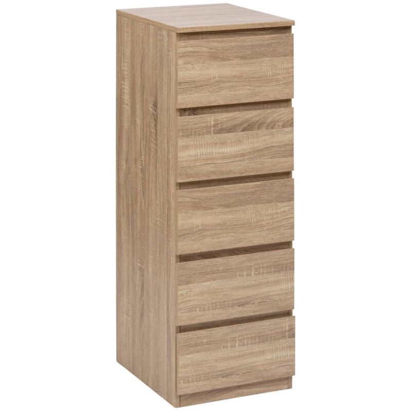 foto del prodotto 5five simply smart cassettone a 5 cassetti effetto legno naturale 5five