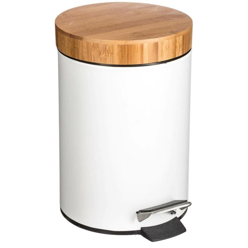foto del prodotto 5five simply smart - cestino con coperchio in bambù natur o 3l bianco - 5five