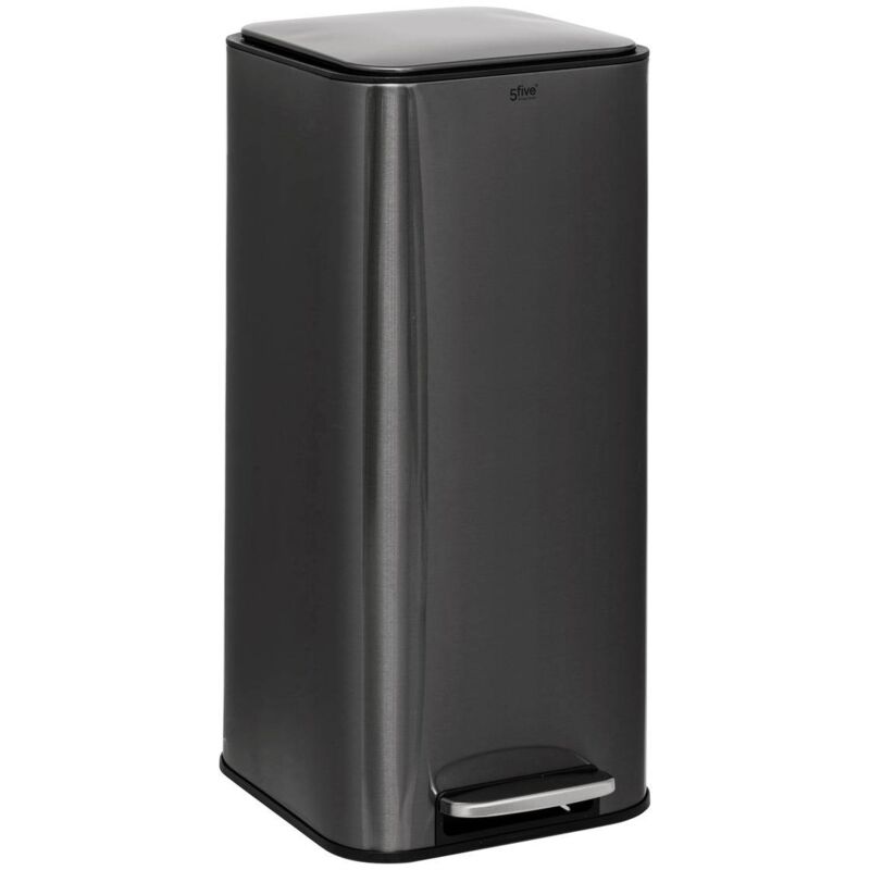foto del prodotto 5five simply smart cestino delta in metallo nero 30l 5five